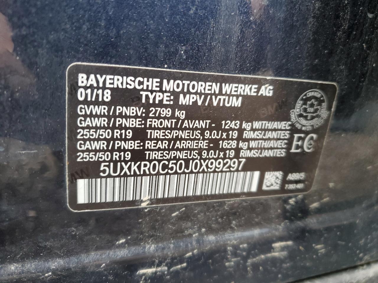 5UXKR0C50J0X99297 2018 BMW X5 xDrive35I