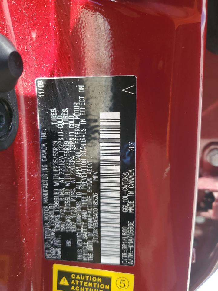 2T2ZK1BA5AC018526 2010 Lexus Rx 350