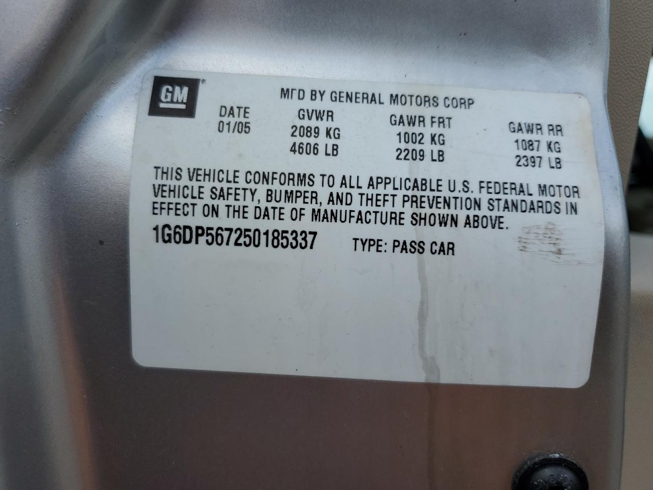 1G6DP567250185337 2005 Cadillac Cts Hi Feature V6