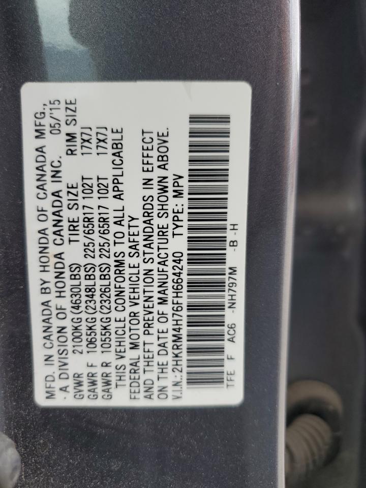 2HKRM4H76FH664240 2015 Honda Cr-V Exl