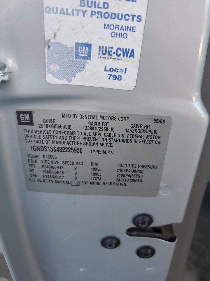 1GNDS13S482225950 2008 Chevrolet Trailblazer Ls