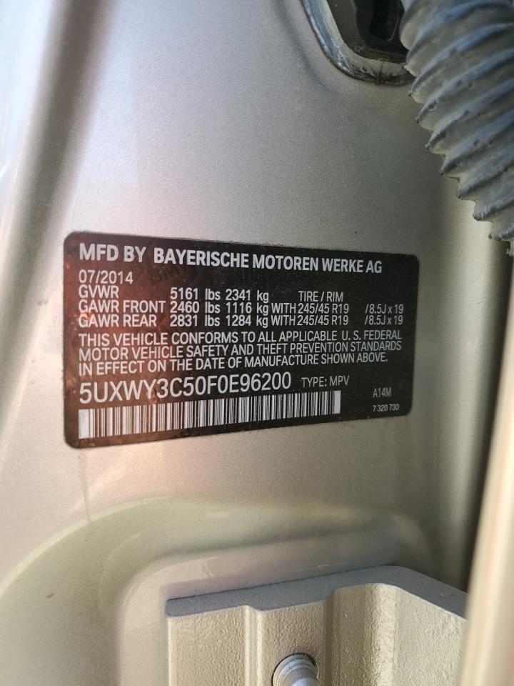 5UXWY3C50F0E96200 2015 BMW X3 xDrive28D