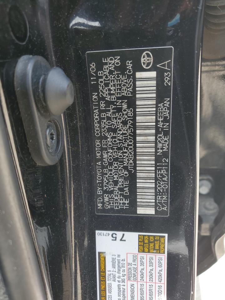 JTDKB20U077579185 2007 Toyota Prius