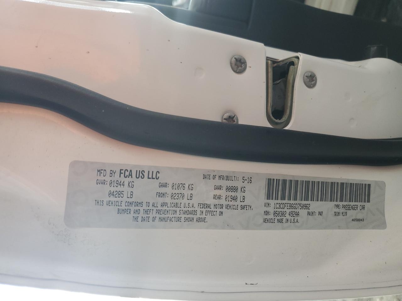 1C3CDFEB6GD750962 2016 Dodge Dart Gt