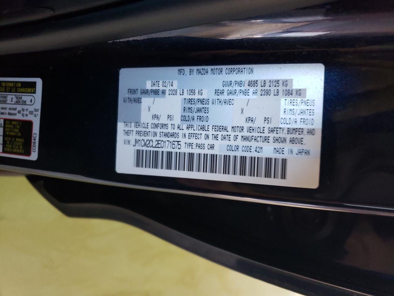 JM1CW2CL2E0171675 2014 Mazda 5 Touring