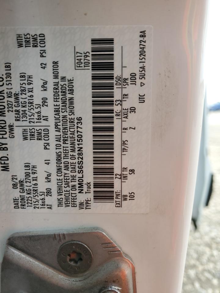 NM0LS6S28N1507736 2022 Ford Transit Connect Xl