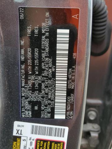 2022 Toyota Highlander Xse VIN: 5TDLZRBH2NS243372 Lot: 61158444