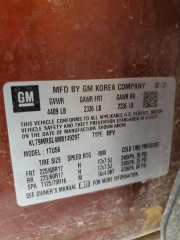 2021 Chevrolet Trailblazer Lt VIN: KL79MRSL4MB149297 Lot: 60350824