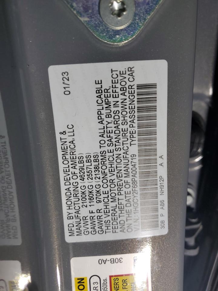 1HGCY2F68PA004719 HONDA ACCORD 2023