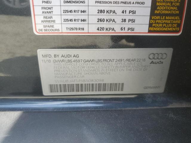 2011 Audi A3 Premium VIN: WAUBJAFM5BA083098 Lot: 58546334