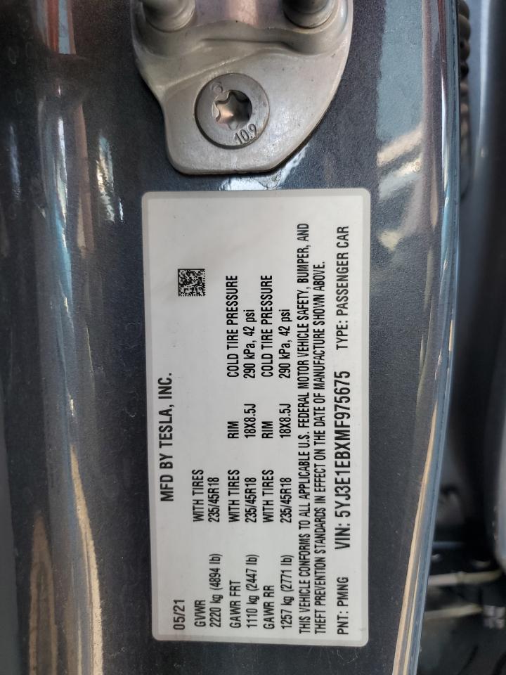 5YJ3E1EBXMF975675 2021 Tesla Model 3