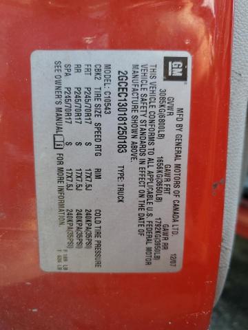 2008 Chevrolet Silverado C1500 VIN: 2GCEC130181250183 Lot: 58924064