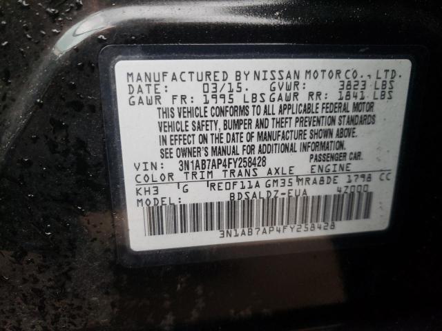 2015 Nissan Sentra S VIN: 3N1AB7AP4FY258428 Lot: 59783224