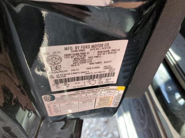 2011 Ford F150 Supercrew VIN: 1FTFW1ET5BFC36211 Lot: 61053624