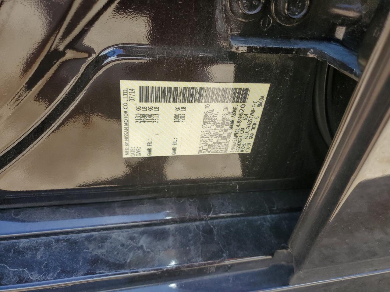 1N4AA5AP9EC489620 2014 Nissan Maxima S