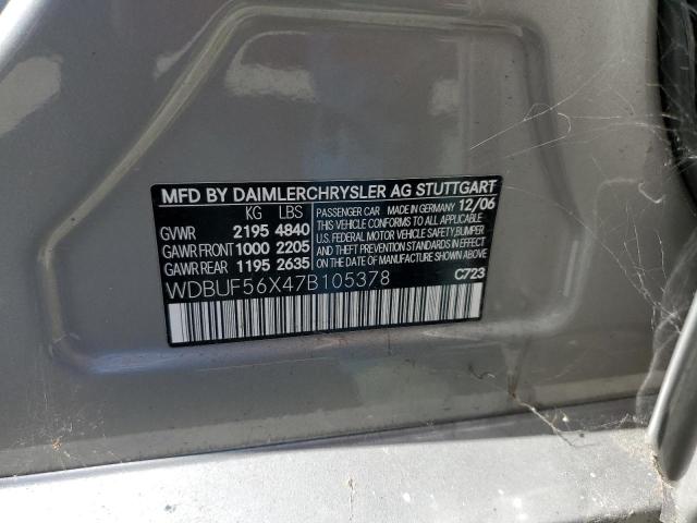 2007 Mercedes-Benz E 350 VIN: WDBUF56X47B105378 Lot: 58437294