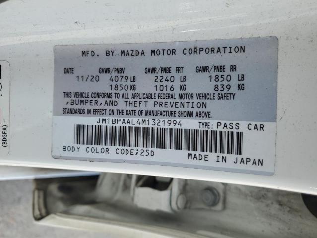 2021 Mazda 3 VIN: JM1BPAAL4M1321994 Lot: 57286834