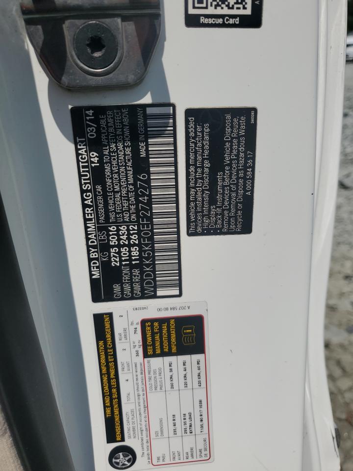 WDDKK5KF0EF274276 2014 Mercedes-Benz E 350