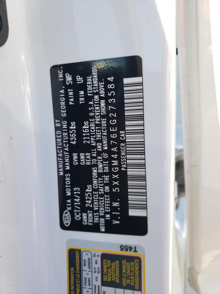 5XXGM4A76EG273584 2014 Kia Optima Lx