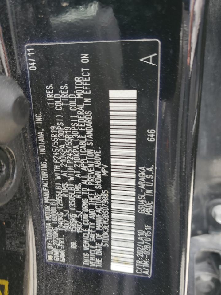 5TDDK3EH3BS079885 2011 Toyota Highlander Limited