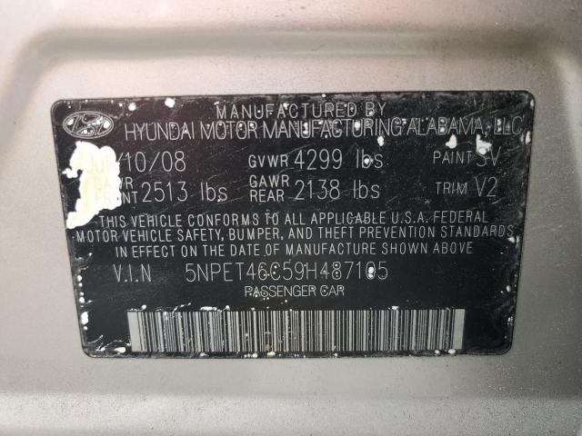 2009 Hyundai Sonata Gls VIN: 5NPET46C59H487105 Lot: 58311254