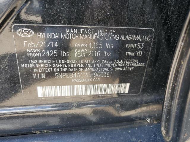 2014 Hyundai Sonata Gls VIN: 5NPEB4AC2EH900361 Lot: 58426734