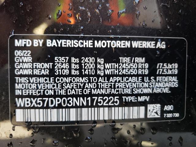 VIN WBX57DP03NN175225 2022 BMW X3, Xdrive30I no.14