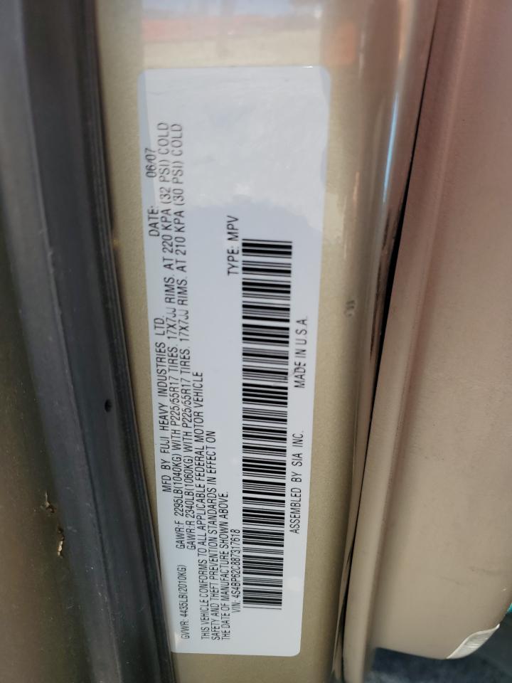 4S4BP62C887317618 2008 Subaru Outback 2.5I Limited