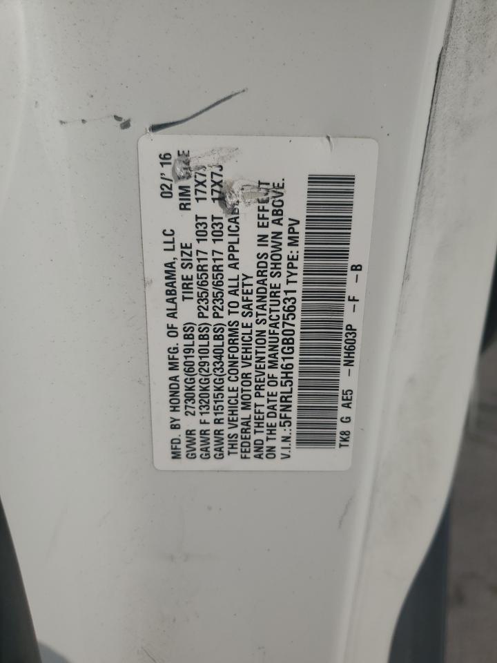 5FNRL5H61GB075631 HONDA All Models 2016