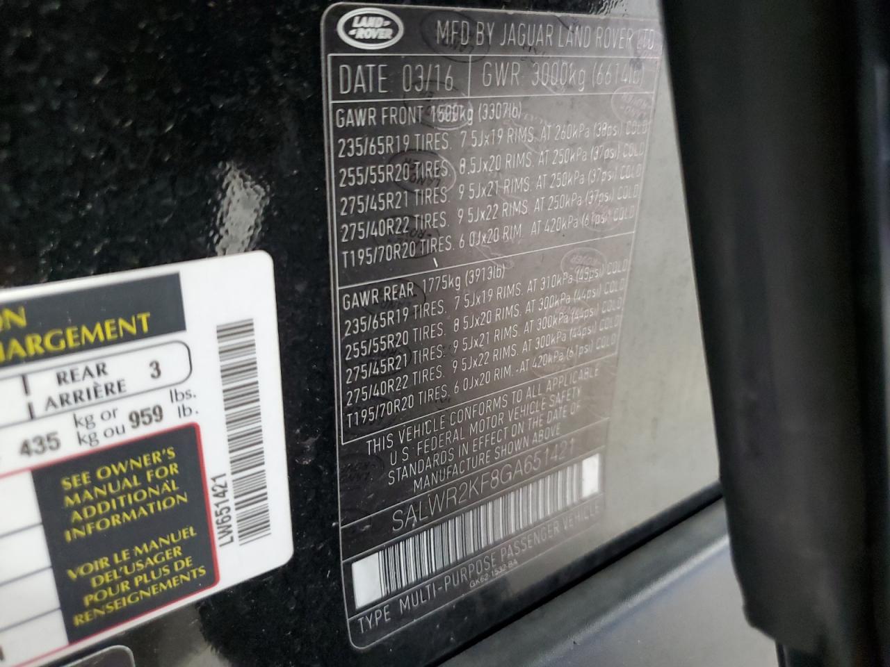 SALWR2KF8GA651421 2016 Land Rover Range Rover Sport Hse