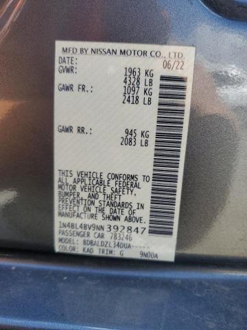 2022 Nissan Altima S VIN: 1N4BL4BV9NN392847 Lot: 60420614