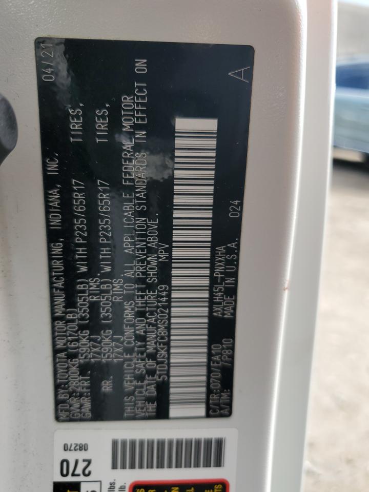 5TDJSKFC8MS021449 2021 Toyota Sienna Xle