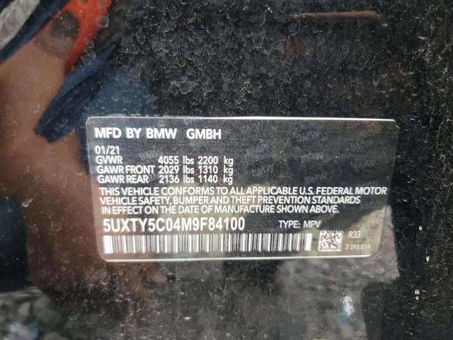 2021 BMW X3 xDrive30I VIN: 5UXTY5C04M9F84100 Lot: 58332814