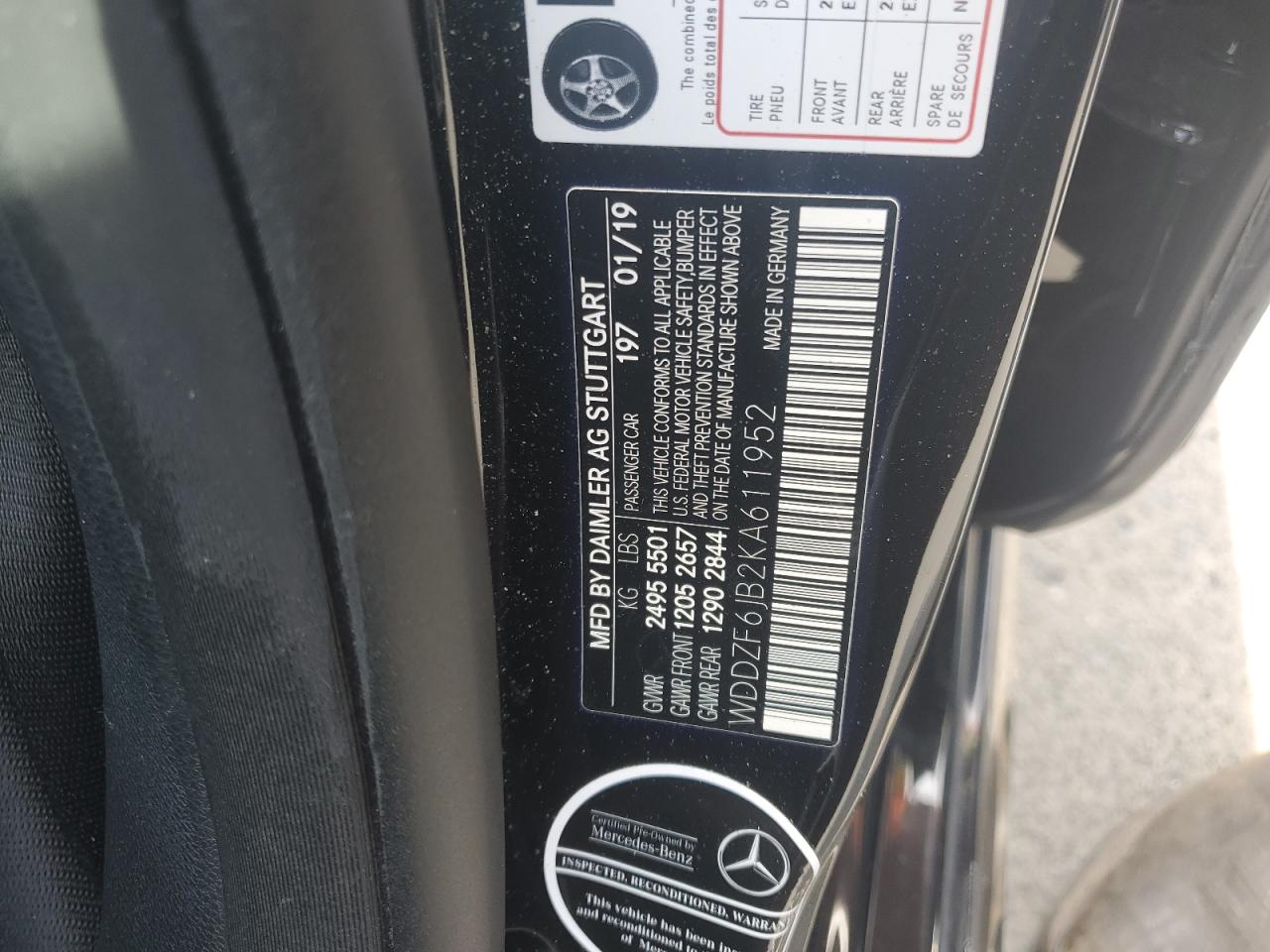 WDDZF6JB2KA611952 2019 Mercedes-Benz E 450 4Matic