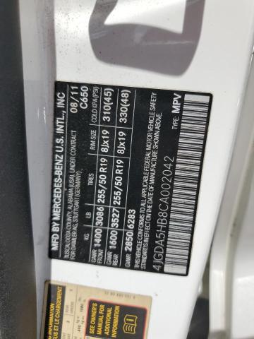 2012 Mercedes-Benz Ml 350 4Matic VIN: 4JGDA5HB8CA002042 Lot: 60813784