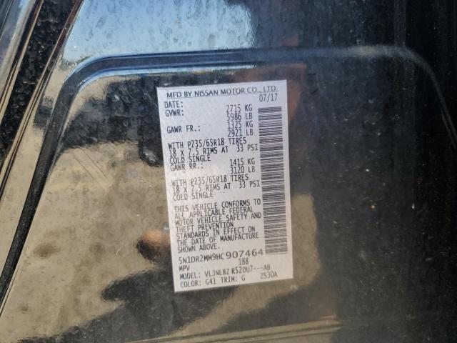 2017 Nissan Pathfinder S VIN: 5N1DR2MM9HC907464 Lot: 59041614