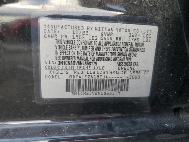 2022 Nissan Versa S VIN: 3N1CN8DV8NL868179 Lot: 59497384
