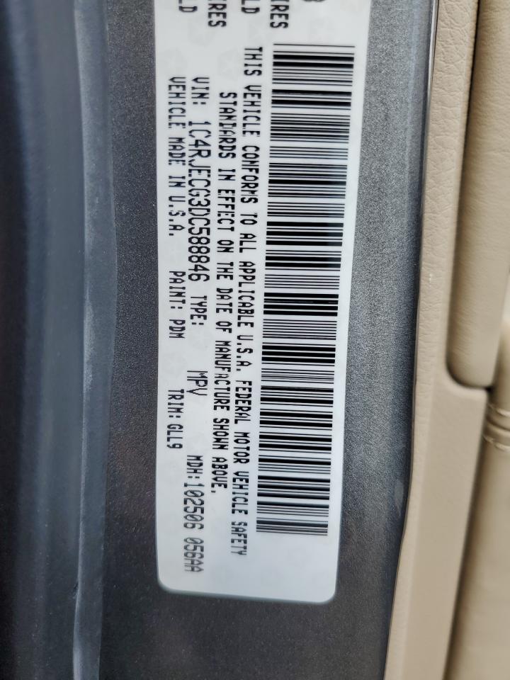 1C4RJECG3DC588846 2013 Jeep Grand Cherokee Overland