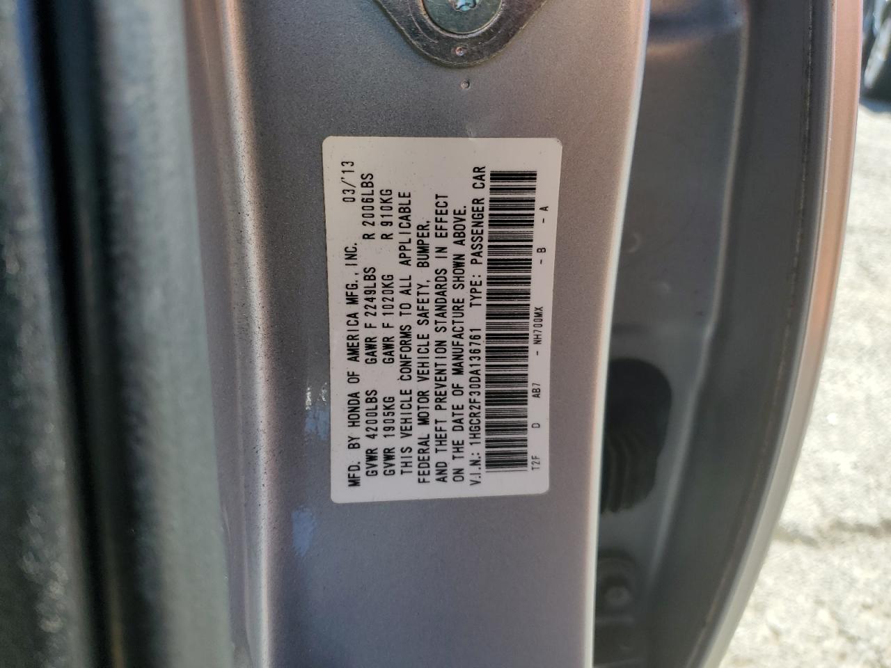 2013 Honda Accord Lx vin: 1HGCR2F30DA136761