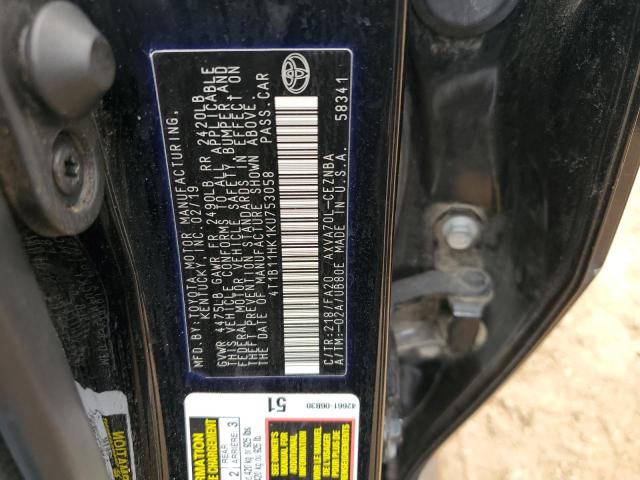 VIN 4T1B11HK1KU753058 2019 Toyota Camry, L no.12