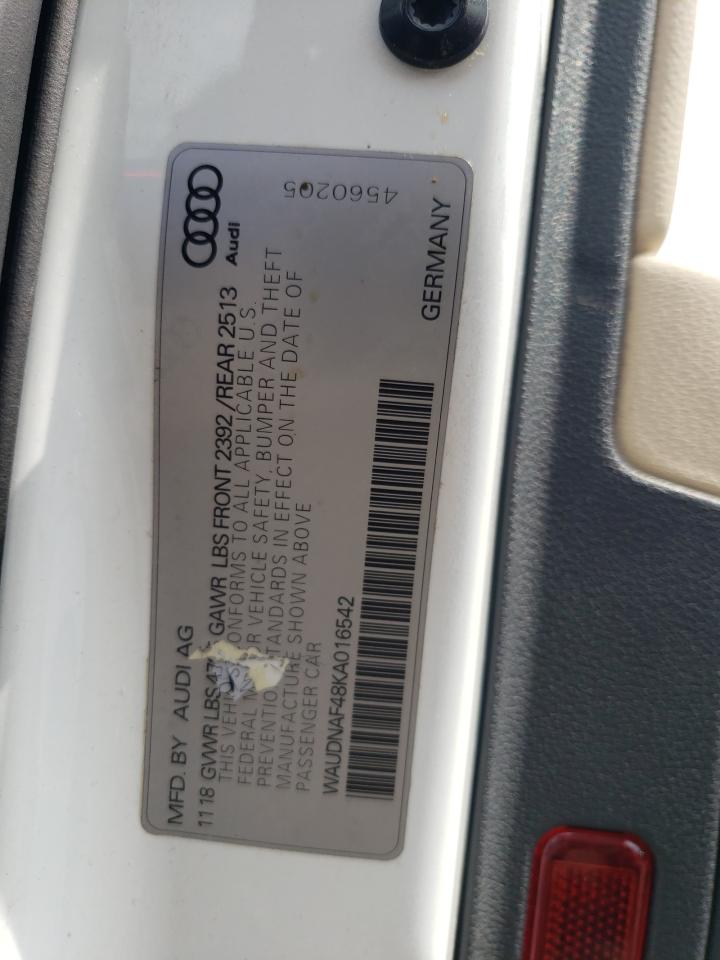 WAUDNAF48KA016542 2019 Audi A4 Premium