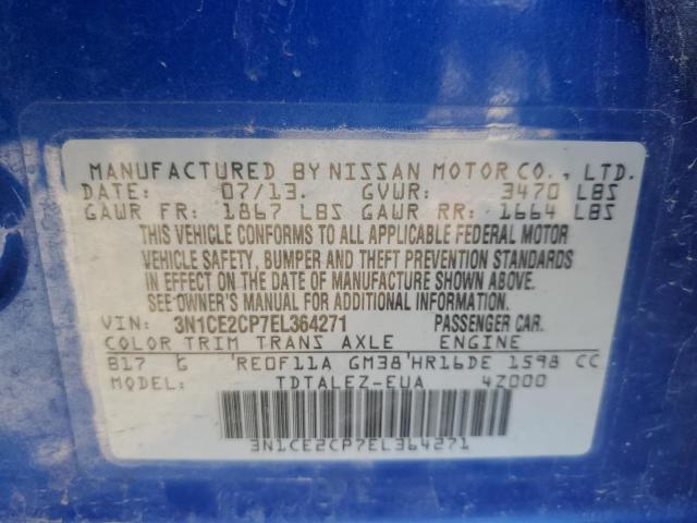 2014 Nissan Versa Note S VIN: 3N1CE2CP7EL364271 Lot: 57705264