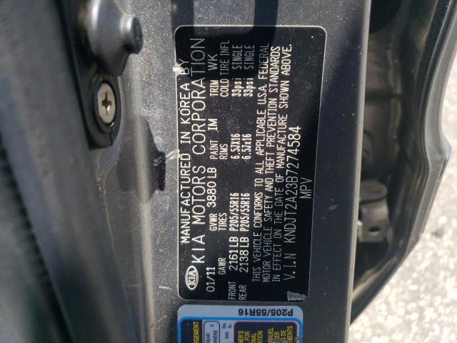 2011 Kia Soul + VIN: KNDJT2A23B7274584 Lot: 58821424