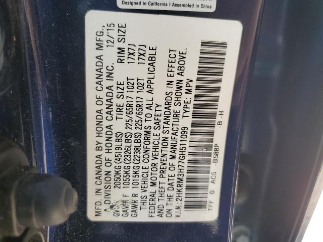 2016 HONDA CR-V EXL - 2HKRM3H77GH511099