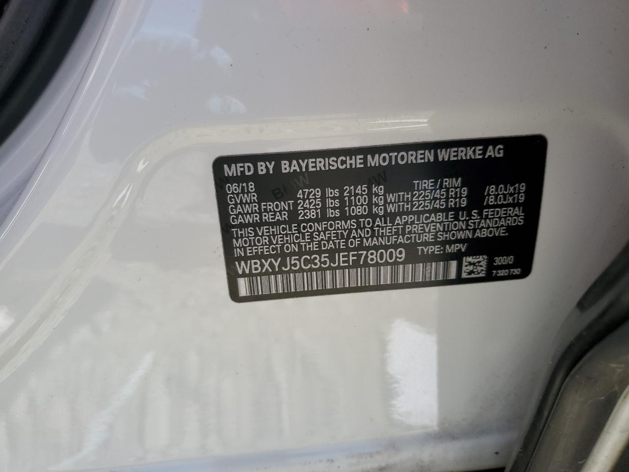 WBXYJ5C35JEF78009 2018 BMW X2 xDrive28I