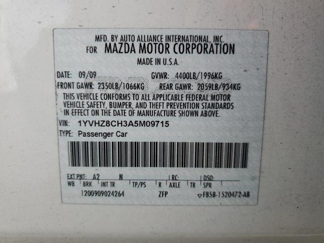 2010 Mazda 6 I VIN: 1YVHZ8CH3A5M09715 Lot: 57074974