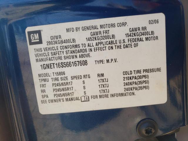 2006 Chevrolet Trailblazer Ext Ls VIN: 1GNET16S566167608 Lot: 58945254