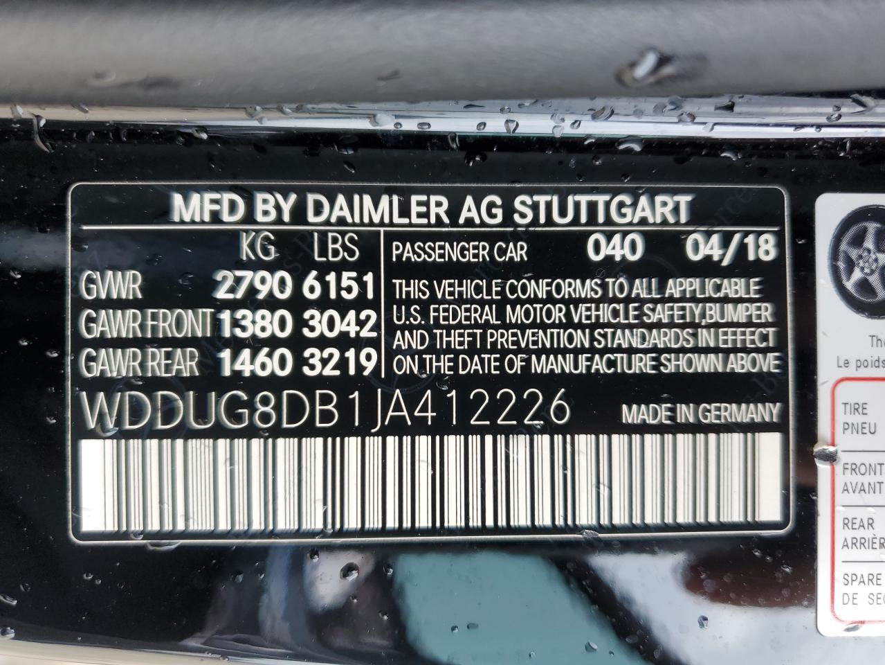 WDDUG8DB1JA412226 2018 Mercedes-Benz S 560