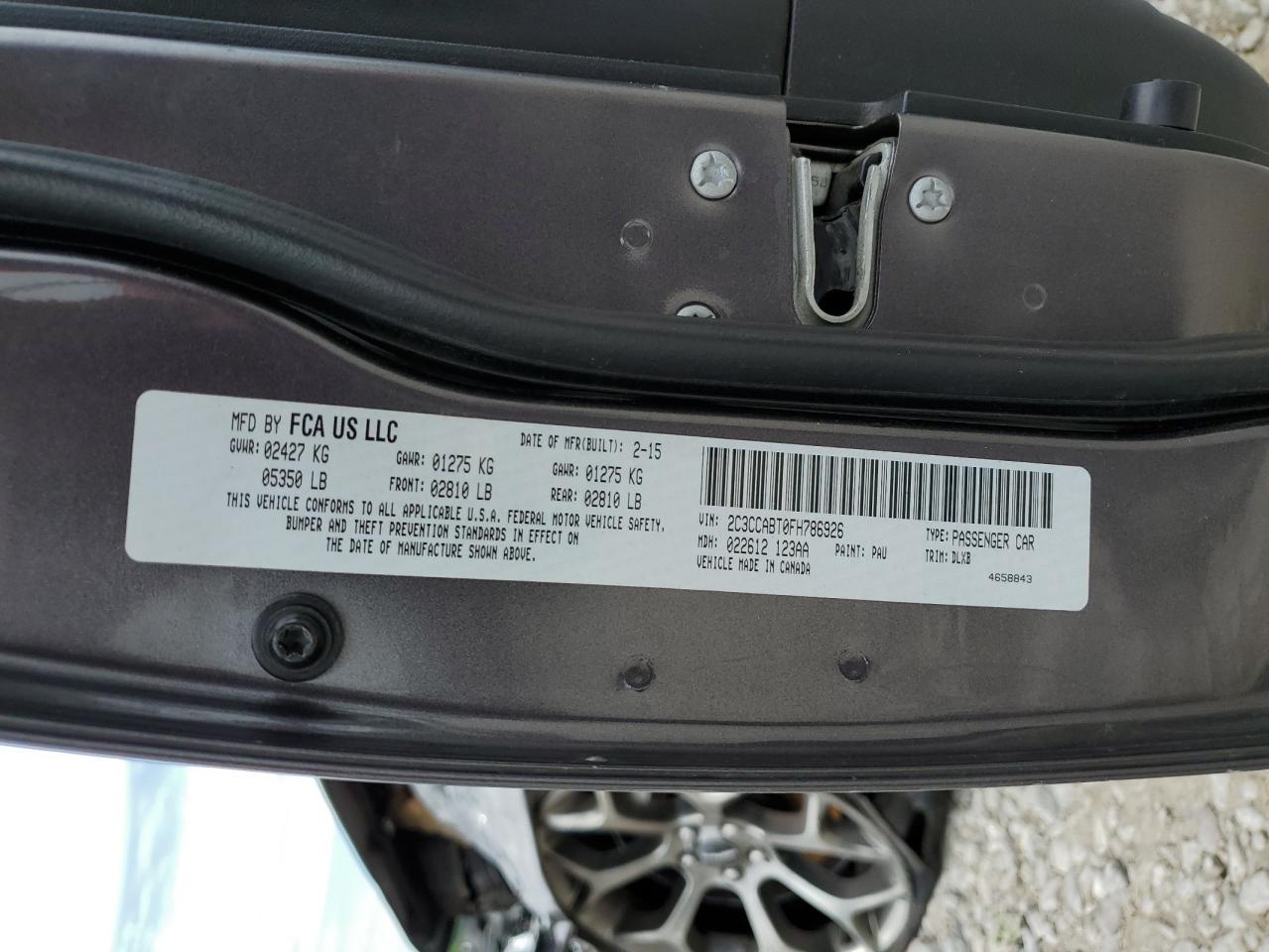 2C3CCABT0FH786926 2015 Chrysler 300 S