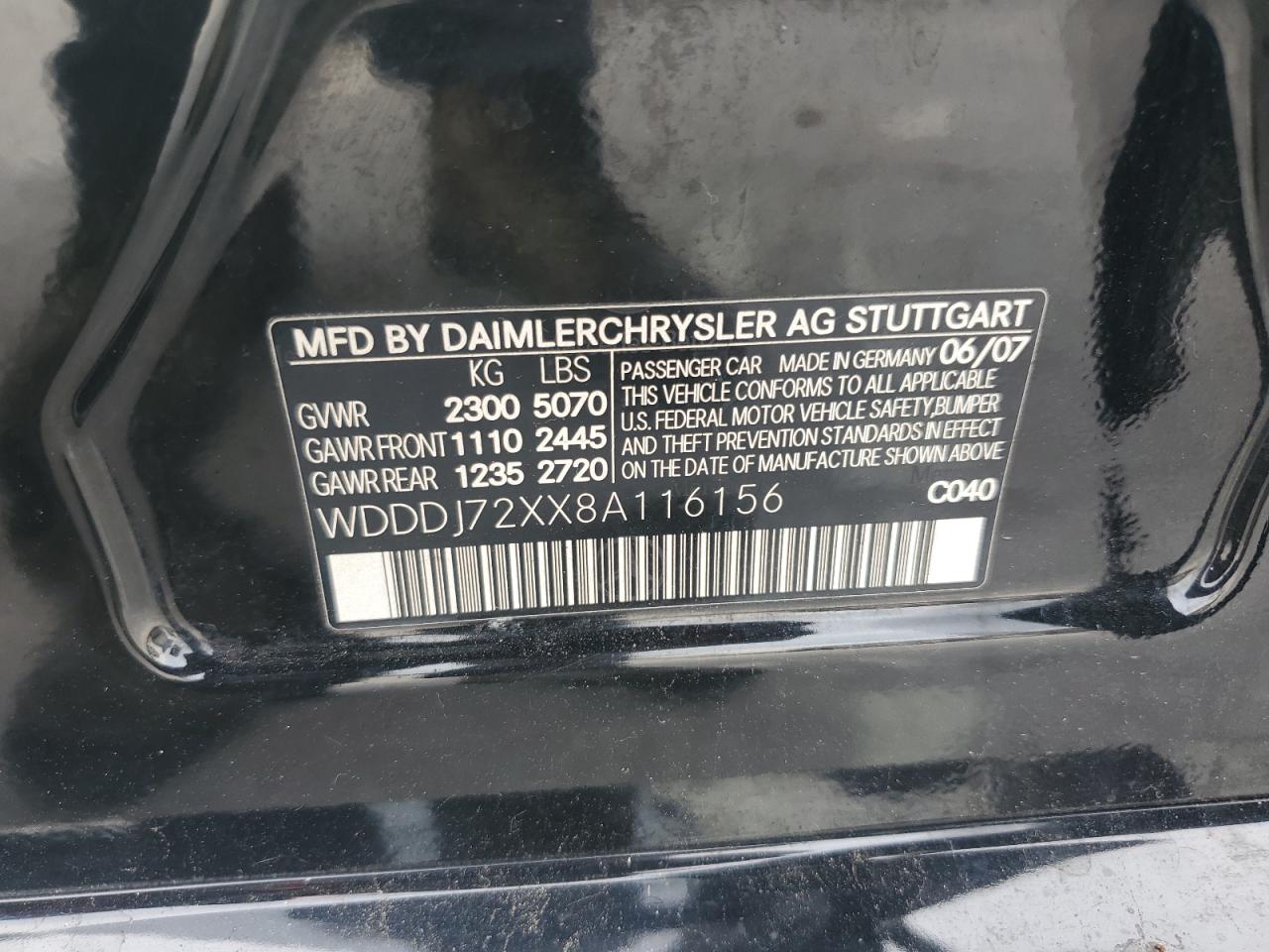 WDDDJ72XX8A116156 2008 Mercedes-Benz Cls 550